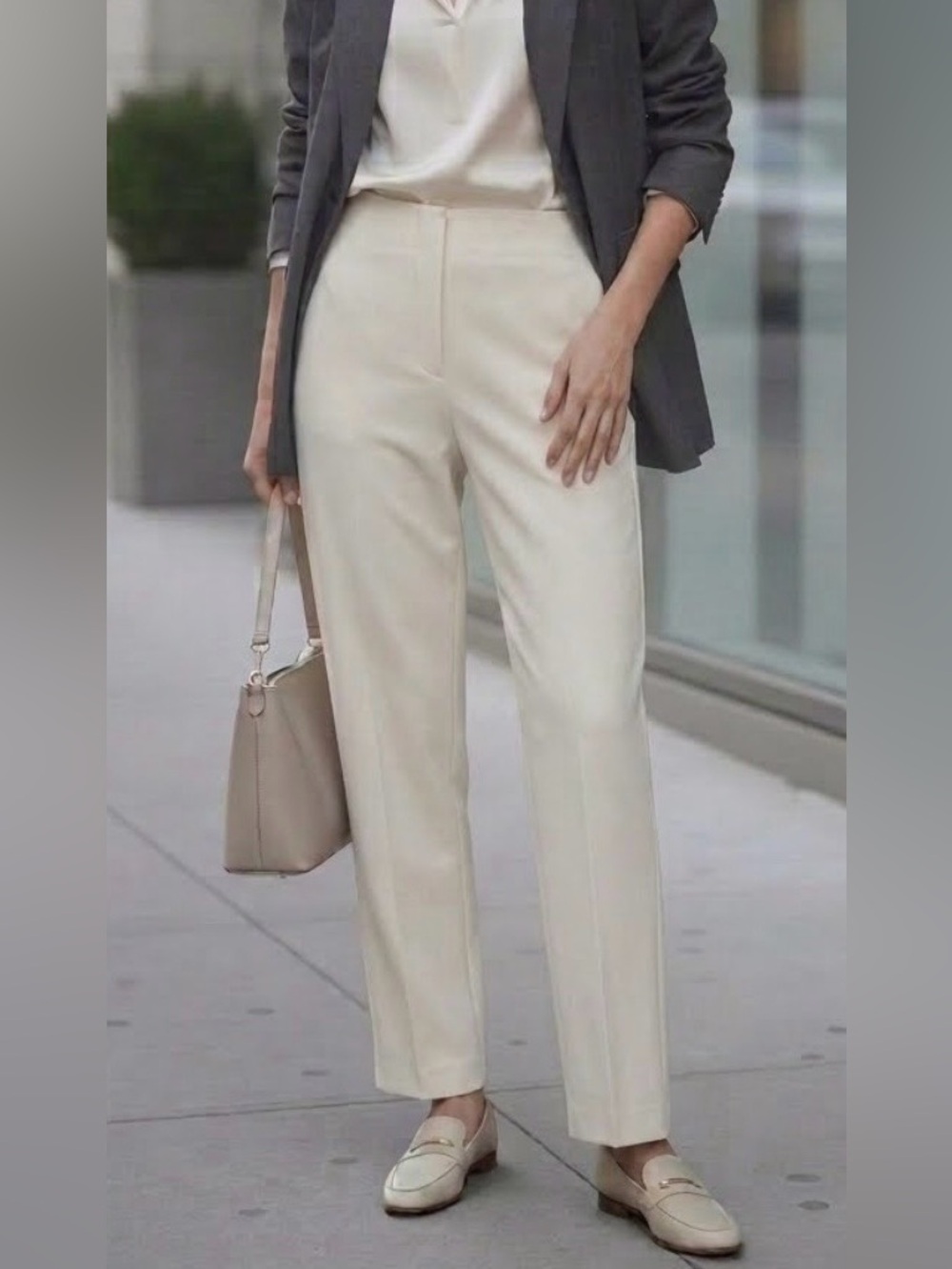 Vintage Pearl Cream Corduroy Straight Leg Trousers 100% Cotton